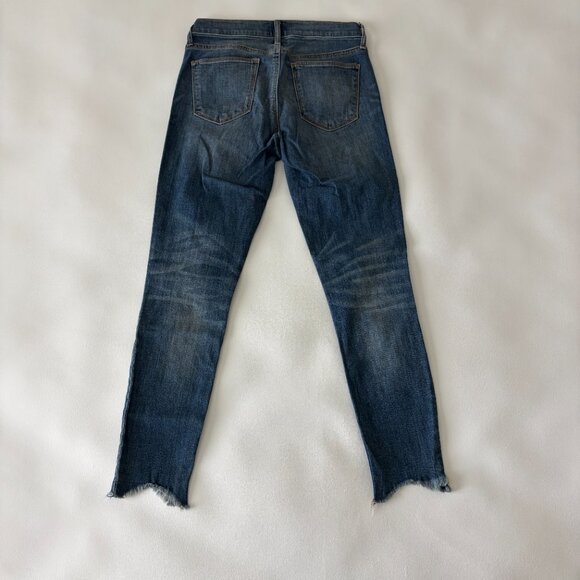 GAP Jean Womens 26 Blue Skinny Distressed Mid-Rise Stretch Denim Raw Hem - Picture 11 of 13